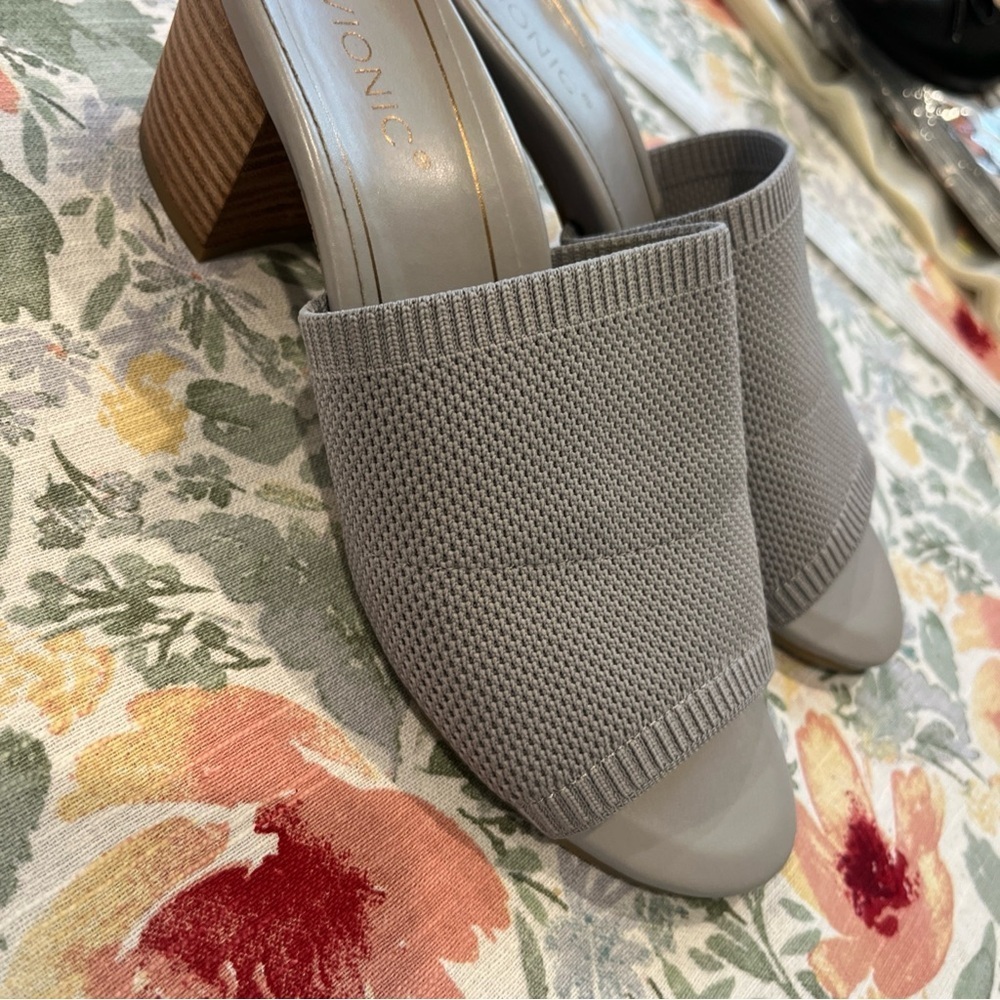 Vionic Gray Mules with Perforated Design - Picture 5 of 12